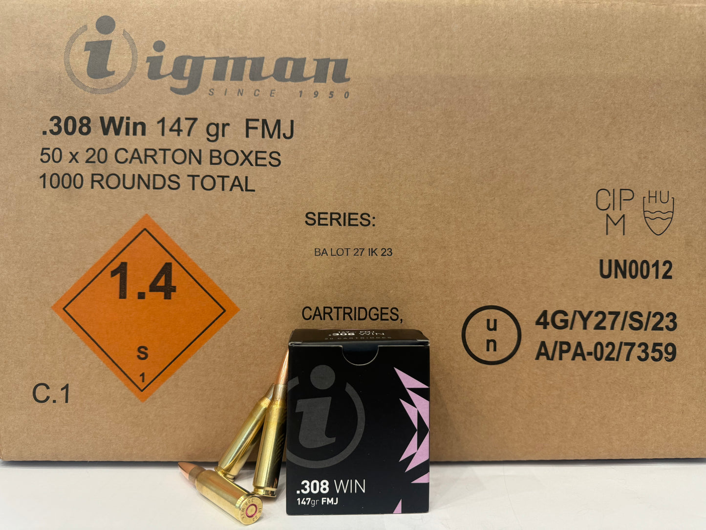 Igman 308 Winchester Ammo 147 Grain FMJ 800 rounds